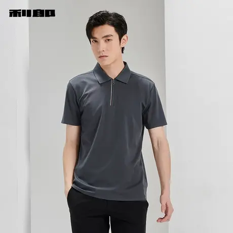 【桑蚕丝】利郎官方 短袖Polo衫男士商务休闲拉链翻领2024夏季T恤图片