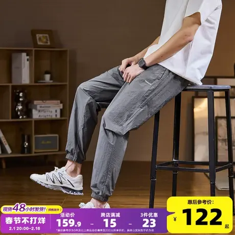唐狮2024男休闲裤宽松简约运动裤子男款潮酷束脚工装日系风长裤商品大图