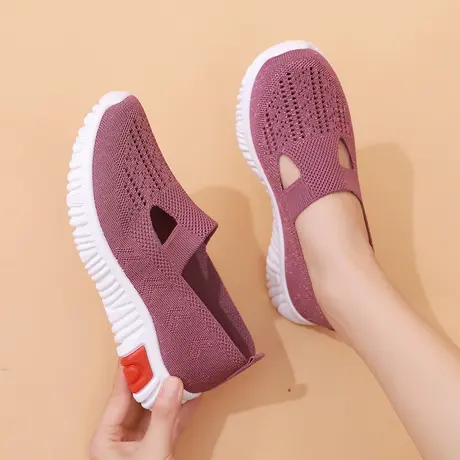 妈妈鞋春季单鞋防滑软底老人鞋女舒适中老年健步鞋透气老北京布鞋商品大图