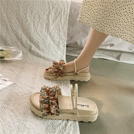 厚底凉拖鞋女夏季外穿仙女风2024年新款配裙时尚沙滩海边两穿凉鞋商品大图