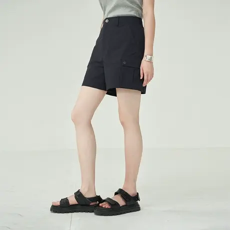 omont蛋挞家  复古工装短裤女2023夏季新款高腰直筒显瘦休闲裤子商品大图