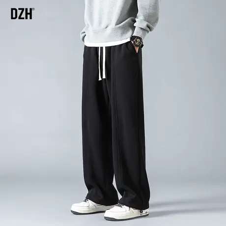 男士直筒卫裤男春季休闲裤子2025新款宽松长裤黑色运动裤美式男裤图片