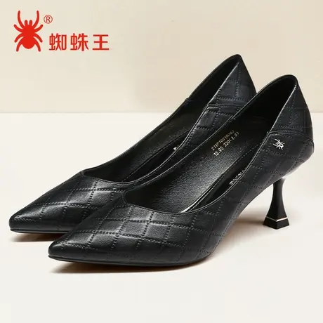 清仓蜘蛛王女鞋秋季高跟鞋女细跟尖头工作单鞋英伦风通勤职业鞋子商品大图