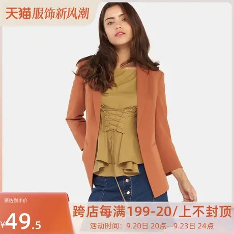 【断码XS】艾格2023春季女装2022新款休闲简约个性修身外套W24图片