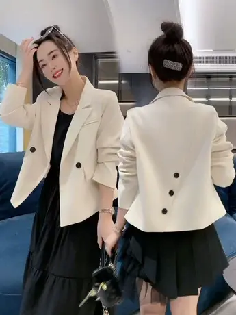 小西装外套女春秋2023新款高级感洋气小个子休闲短款西服长袖上衣商品大图
