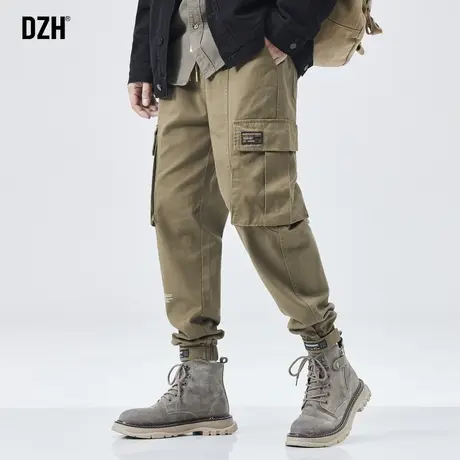 男士日系卡其色工装裤潮牌男束脚裤子休闲百搭长裤男款秋季登山裤商品大图