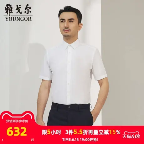 【商场同款】雅戈尔男士短袖衬衫夏季新款官方商务休闲短袖衬衫男商品大图