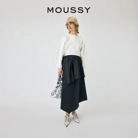 MOUSSY 2024新品设计感通勤廓形温柔针织开衫外套女010HSS80-0150图片