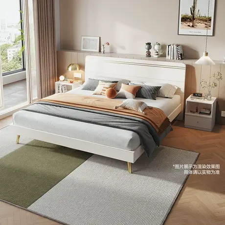 【立即抢购】全友家居板式床现代轻奢风高箱储物床主卧室双人大床商品大图