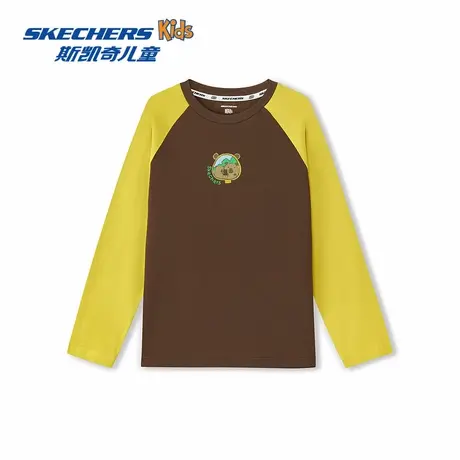 斯凯奇童装亲子T恤2025秋男女通用柔软舒适运动休闲时尚简约商品大图