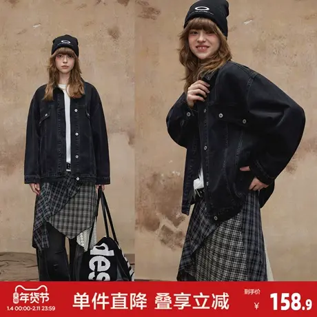 唐狮2026秋季新款女牛仔外套潮流韩版设计感小众女士上衣宽松爆款图片