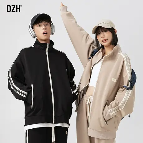 情侣开衫卫衣外套男秋冬季运动服男士2023新款秋装重磅情侣装夹克商品大图