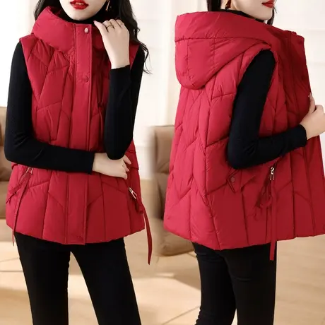 2023韩版棉马甲女短款外套冬季羽绒棉坎肩外穿马夹棉服棉背心上衣图片