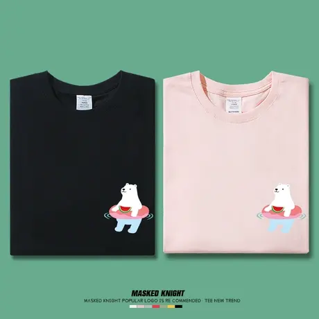 夏季韩版青少年可爱卡通胖熊印花T恤男女学生短袖宽松BF风半袖潮商品大图