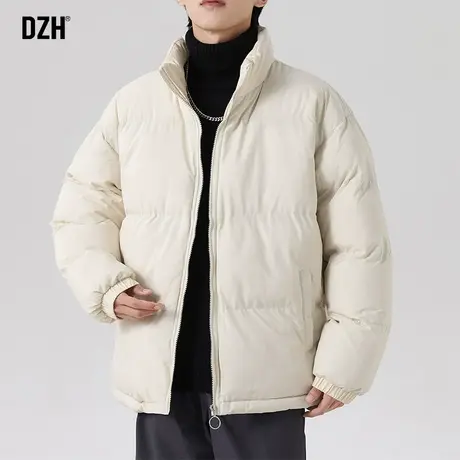 男士卡其色冬季大码棉服男2023新款加厚面包服冬装高级感外套棉衣商品大图