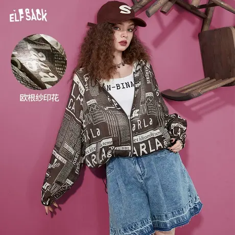 妖精的口袋复古连帽防晒外套女2023夏季新款防晒衣休闲薄款设计感商品大图