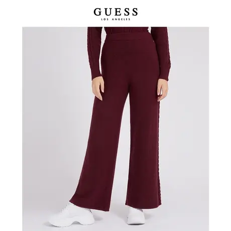 【38上新季】GUESS宽松休闲高腰气质极简直筒针织阔腿裤子商品大图