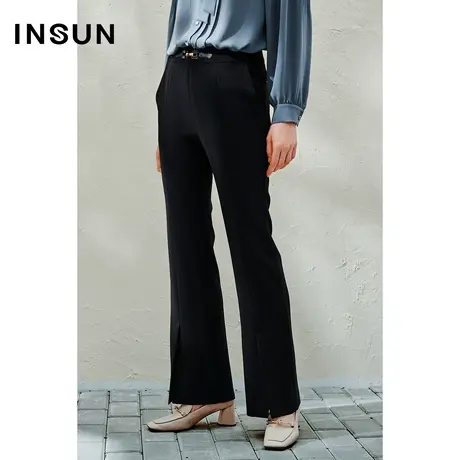 INSUN恩裳线上专选春季黑科技微弹喇叭休闲裤图片