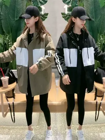 夹棉棒球服冬季外套女2023新款韩系宽松厚款外穿上衣连帽冲锋衣潮图片