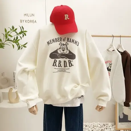 小众设计感上衣2022早春季新款韩国东大门ins超火印花卫衣宽松女商品大图