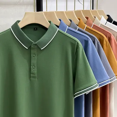 男士polo衫短袖2025新款商务高级感男装上衣服翻领t恤男夏季薄款商品大图