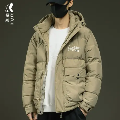连帽羽绒服男秋冬季2023新款潮牌保暖面包服外套宽松大码男士棉服商品大图