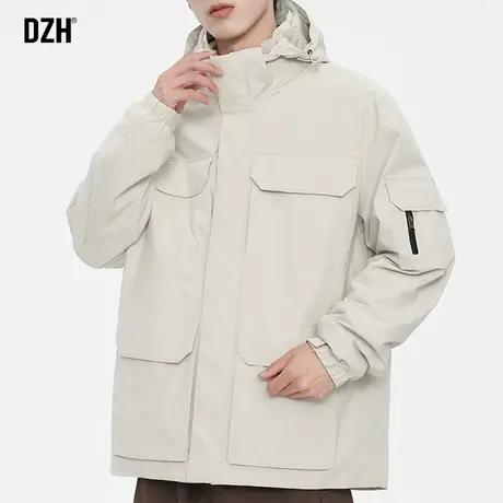 男士三合一冲锋衣男秋冬2023新款可拆卸连帽外套登山服男款运动服图片