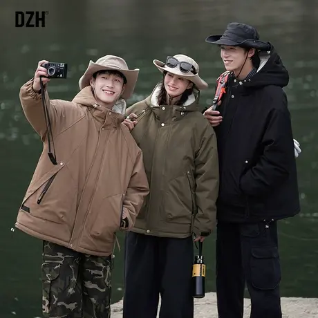 情侣户外棉衣男冬季连帽加厚保暖棉服男士棉袄子外套冬装防寒服潮商品大图