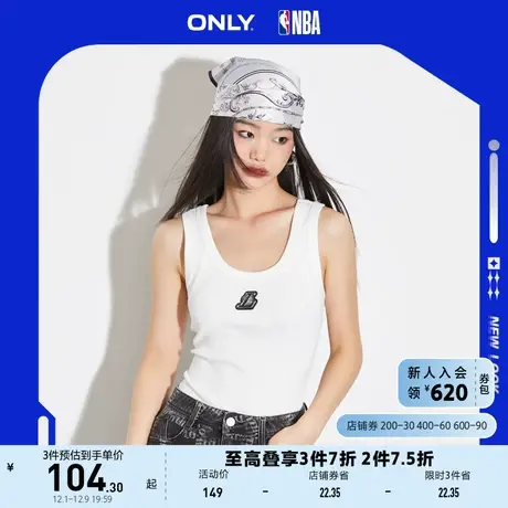 ONLY奥莱2023夏季新款NBA联名款百搭字母U领吊带T恤女商品大图
