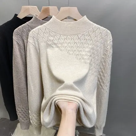 半高领毛衣女打底衫2025春秋新款套头外穿针织衫内搭厚洋气上衣潮图片