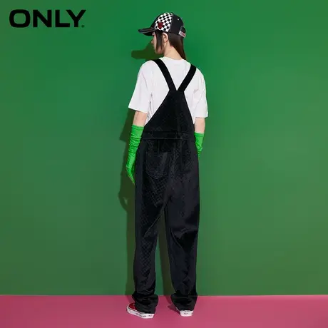ONLY奥莱夏季丝绒直筒显瘦背带休闲裤女商品大图
