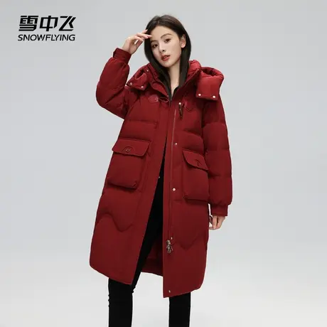 【雪中飞专场】雪中飞2023秋冬新款女士羽绒服中长款廓形过膝保暖商品大图