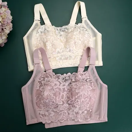 大码内衣大胸显小全罩杯抹胸防走光束胸薄款收副乳防下垂夏季文胸商品大图