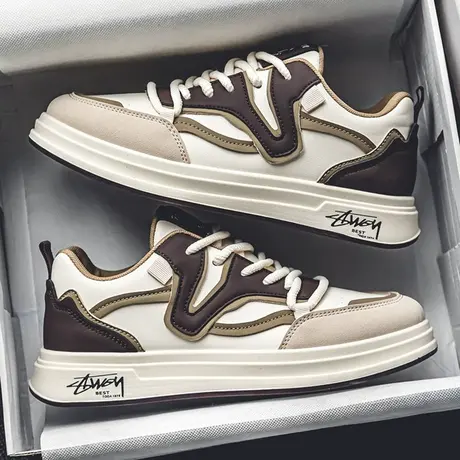 男鞋春季2024新款潮牌百搭小众设计感休闲平板鞋复古学生运动潮鞋商品大图