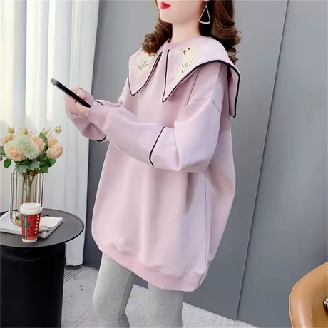 设计感娃娃领卫衣女春季2023年新款宽松洋气减龄小清新卡通上衣潮图片