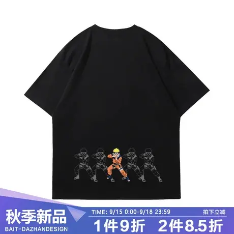 日系动漫火影忍者联名t恤男短袖纯棉ins港风日系鸣人印花衣服商品大图