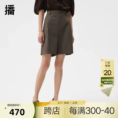 播裤子2023春商场同款A字廓形立体褶裥加高腰节女BDQ3KD1851图片