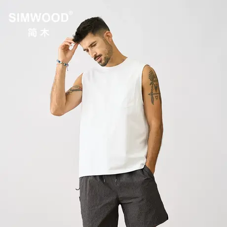 Simwood简木男装【宽松版型】280g sorona 运动休闲坎肩背心男商品大图