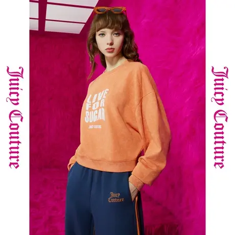 Juicy Couture橘滋秋季装女女装年款温煦暖阳刺绣仿水洗卫衣商品大图