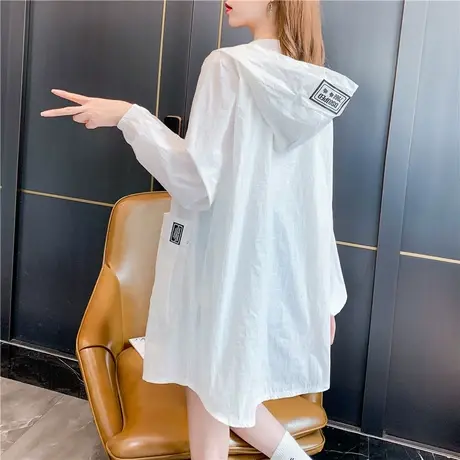 防晒衣女2023新款薄款百搭中长款大码胖MM宽松防晒服外套女士夏季商品大图