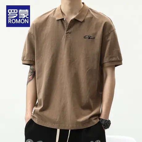 罗蒙高端polo衫男短袖t恤夏季2023新款大码翻领男士半袖上衣潮牌图片