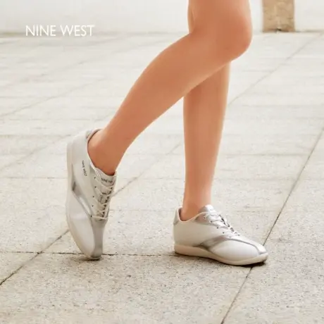 Nine West/玖熙休闲鞋女2025夏季新款真皮小白鞋复古风运动德训鞋商品大图