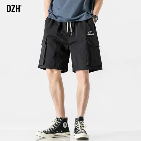 男士黑色工装短裤男夏季薄款宽松运动五分裤2023新款百搭直筒裤子商品大图