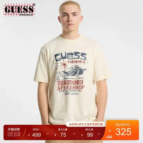 GUESSOriginals 25年新款夏季男士圆领宽松短袖T恤-M5GI65K8FQ4商品大图