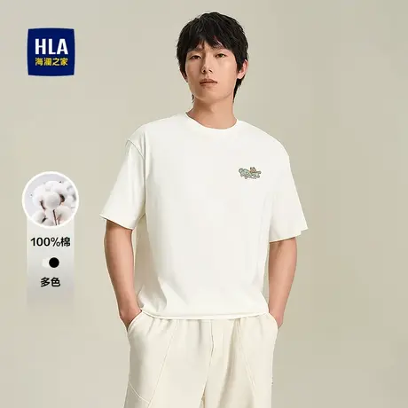 HLA/海澜之家轩辕小将联名短袖T恤25春夏新圆领宽松纯棉卡通短t男商品大图