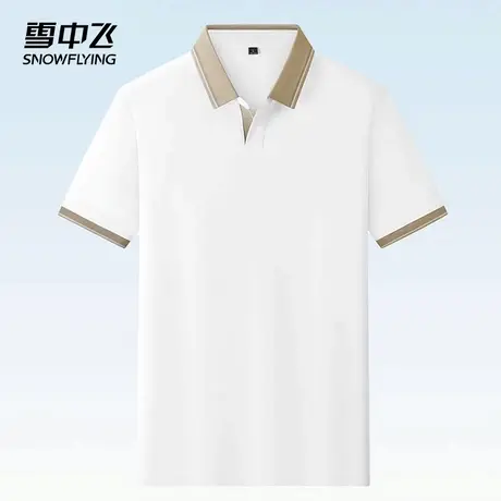 雪中飞短袖t恤男2025春夏新款拼色条纹男士款透气耐穿简约短袖图片