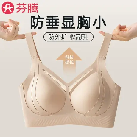 芬腾提拉内衣女薄款大胸显小全罩杯防下垂无痕调整型收副乳文胸商品大图