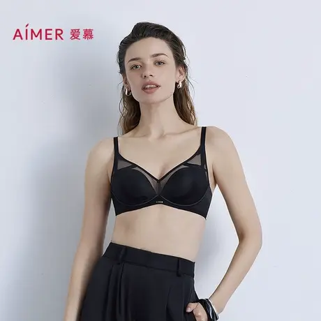 爱慕月岩内衣女3/4无钢圈中厚模杯隐孔小胸聚拢文胸AM17B561商品大图