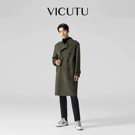 VICUTU威可多双面呢子大衣男时尚翻领商务休闲百搭纯羊毛秋季外套图片