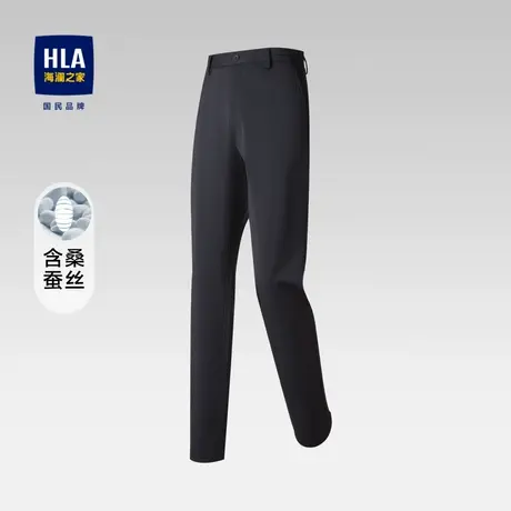 HLA/海澜之家含桑蚕丝休闲裤2023秋季新款六维弹力修身商务裤子男商品大图